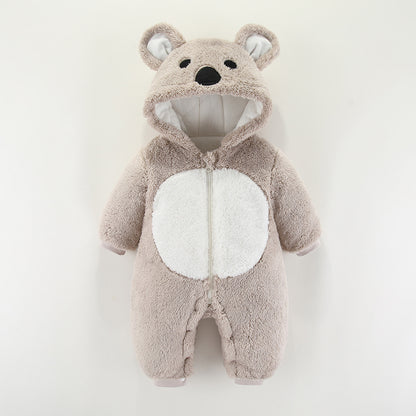 Baby Clothes Autumn And Winter Clothes One-Piece Thickened Romper Newborn Cotton Coat Outing Suit Hugging Clothes