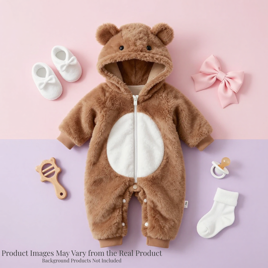 Infant Bodysuit Autumn Winter Fleece Baby One-Piece Full Sleeve and Foot Warm Crawling Suit Newborn Romper