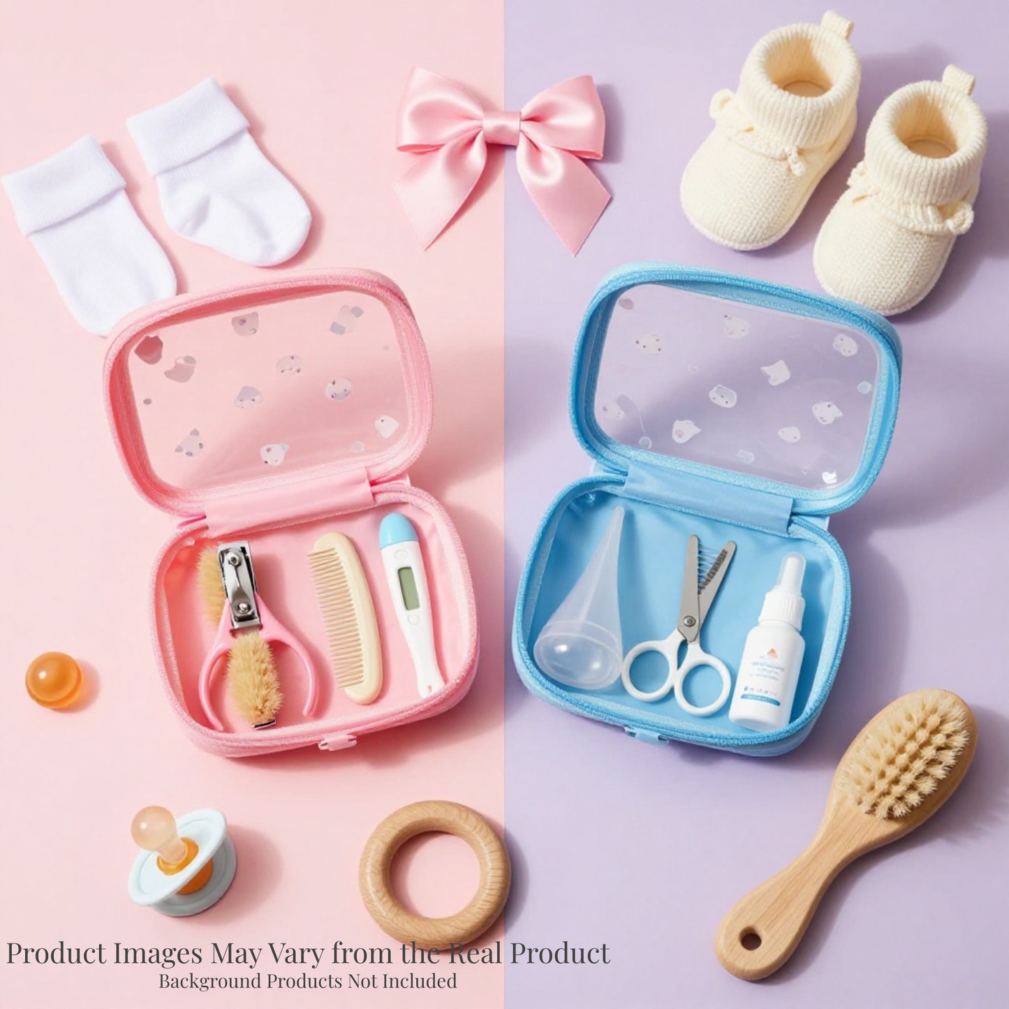 Roadfisher Newborn Baby Care Kits Nose Cleaner Feeder Earpick Tools Grooming Bag Set Nail Clipper Tooth Hair Brush Comb Scissor